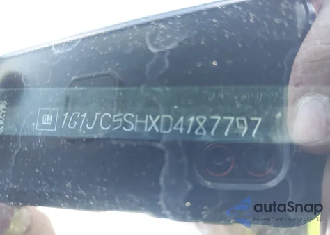 2013 Chevrolet Sonic Lt Auto из США, поврежденный, VIN 1G1JC5SHXD4187797